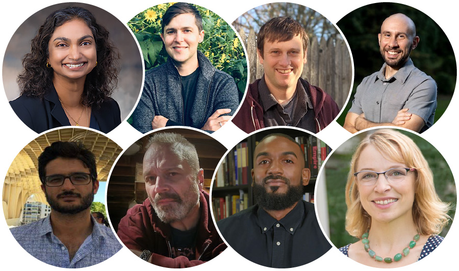 Professors Thurka Sangaramoorthy, Zoltán Glück, Chuck Sturtevant,Zev Cossin, Mubbashir Rizvi, Daniel Sayers, Orisanmi Burton, and C. Anne Claus