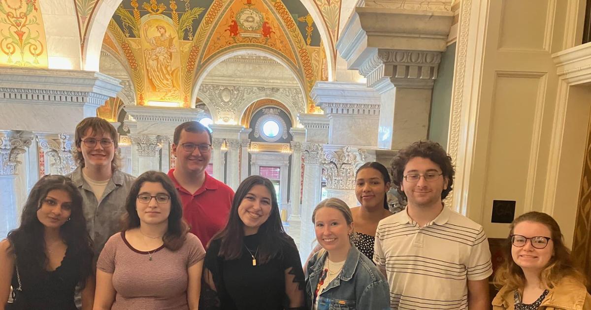 Students on their tour of the Library of Congress