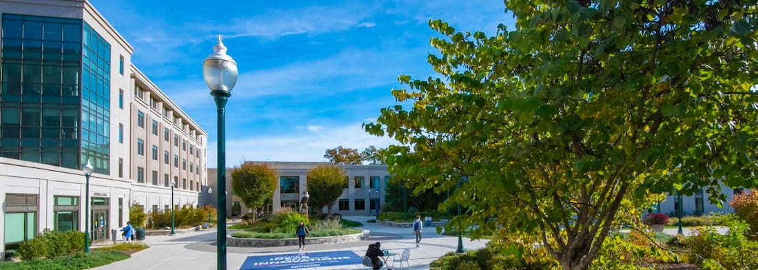 AU East Campus in spring.