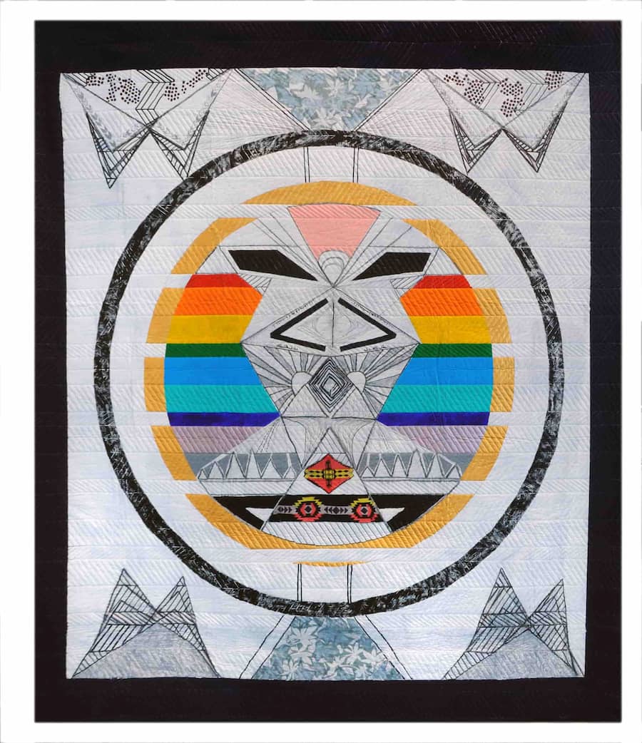 Amber Robles-Gordon, Northern Mariana Islands, Spiritual (Back), 2021. Mixed media on quilt