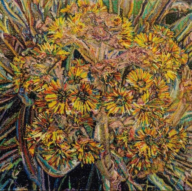 Franklin White, Frailejón en Flor Cinco, 2010. Oil pastel, 19 x 30.5 inches. Courtesy of Franklin White Studios.