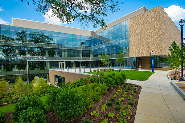 Hall of Science entry and garden.