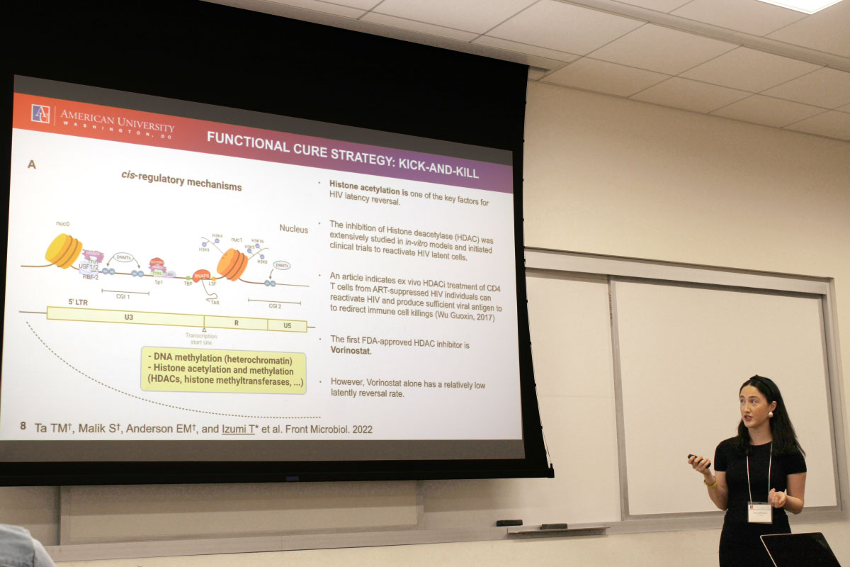 Dacia Marquez presenting at the Mathias Student Research Conference
