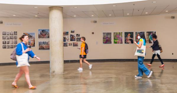 Senior Seminar Capstone Art Exhibition in the Katzen Rotunda