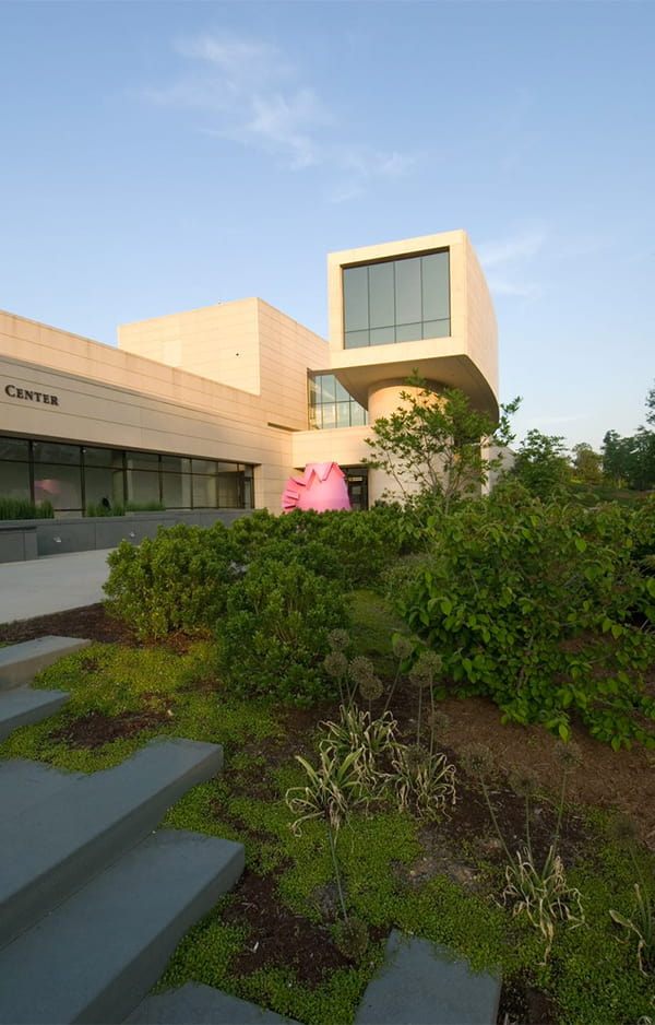 AU Museum and Katzen Plaza in spring.