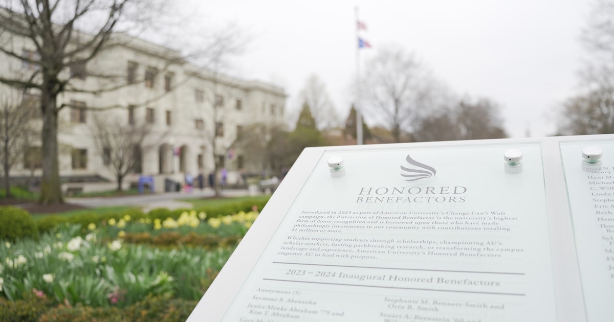 The Honored Benefactors Wall on campus.