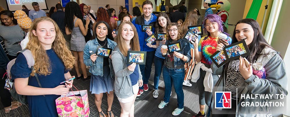 Students at Halfway to Graduation event