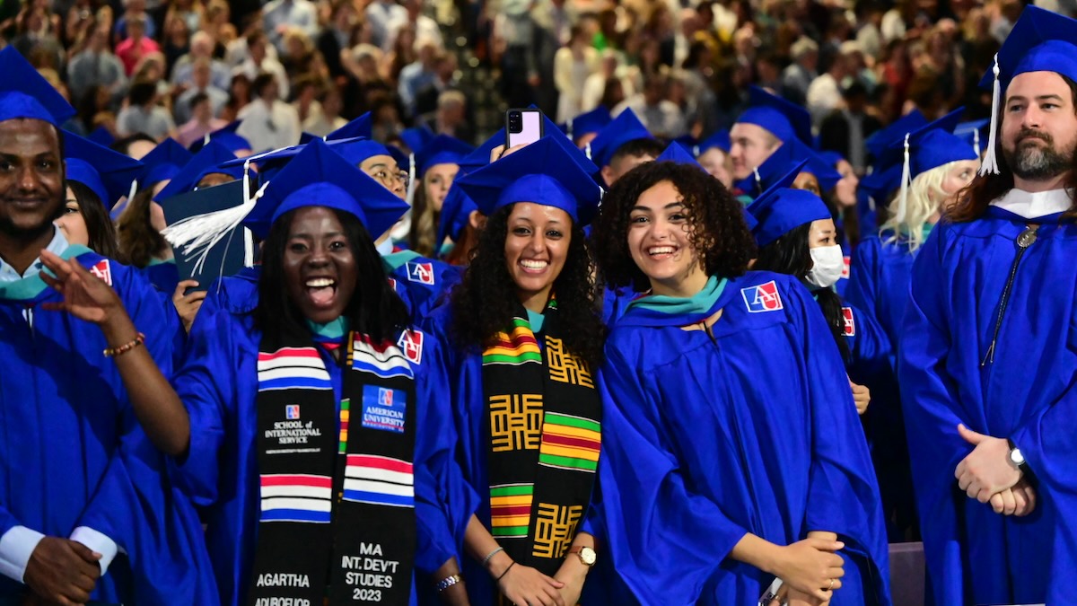 Student graduates at commencement