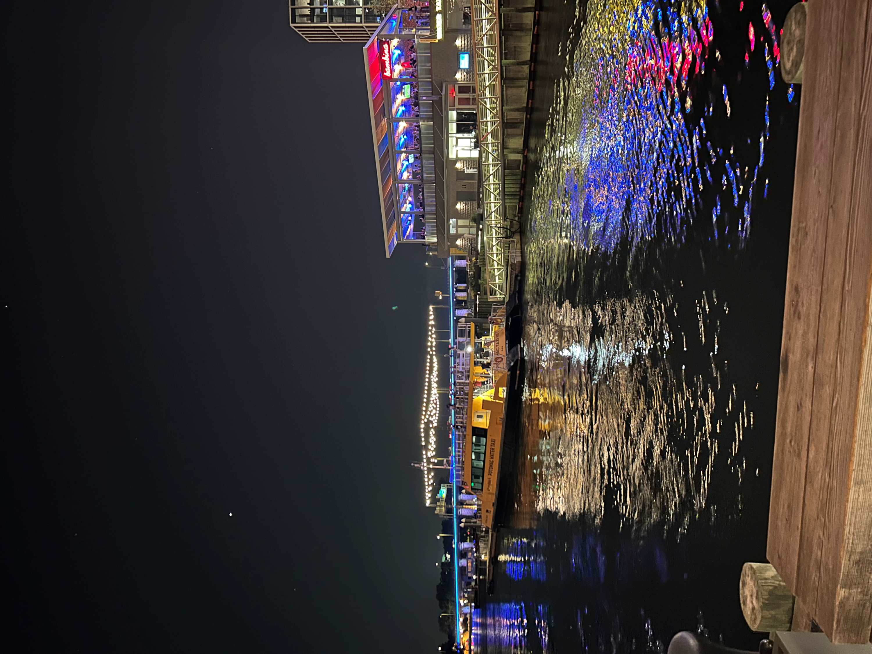 the DC wharf exterior at night