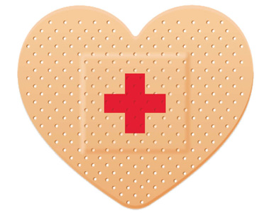 heart-shaped bandage