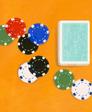 playing cards and poker chips