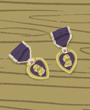 Two purple hearts