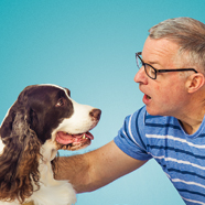 Rob Cheek and his dog, Dexter