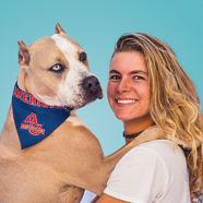 Charlotte Prud'Homme and her dog, Bison