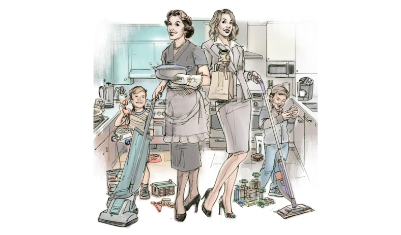 women working in the home