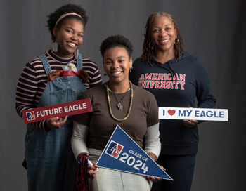 the Edrington family during AU Family Weekend