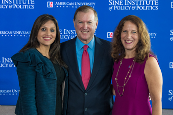 Samira and Jeff Sine with AU President Sylvia Burwell