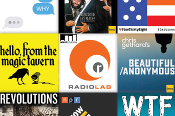 collage of Erik Diehn's favorite podcasts