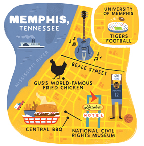 illustrated map of Memphis