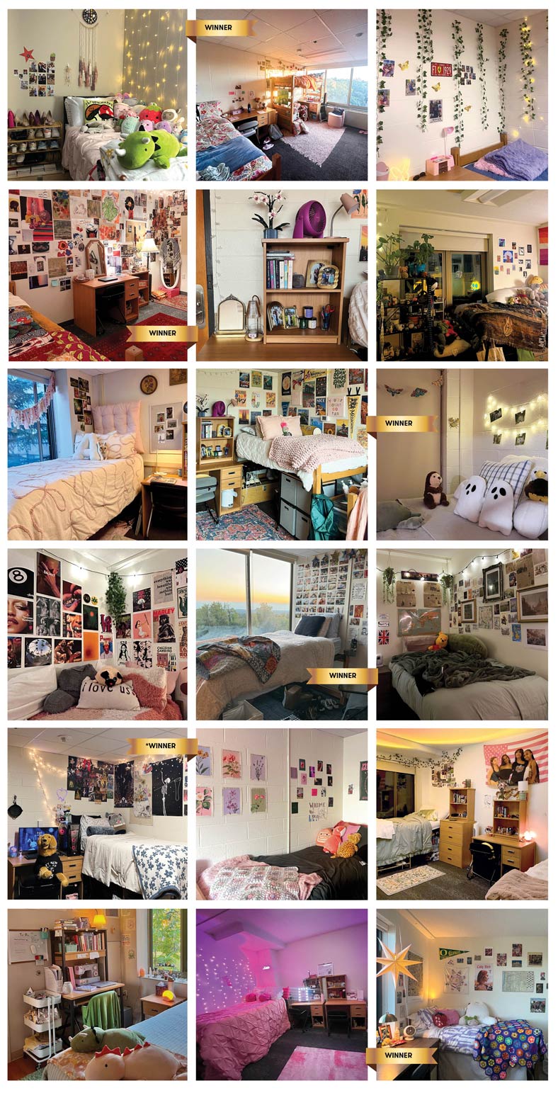 collection of dorm room photos submitted to Best Nest contest