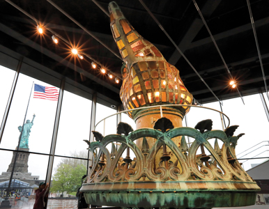 Photo of the original statue of liberty torch