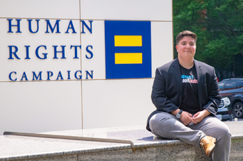 AU senior Kendall Kalustyan at Human Rights Campaign in DC