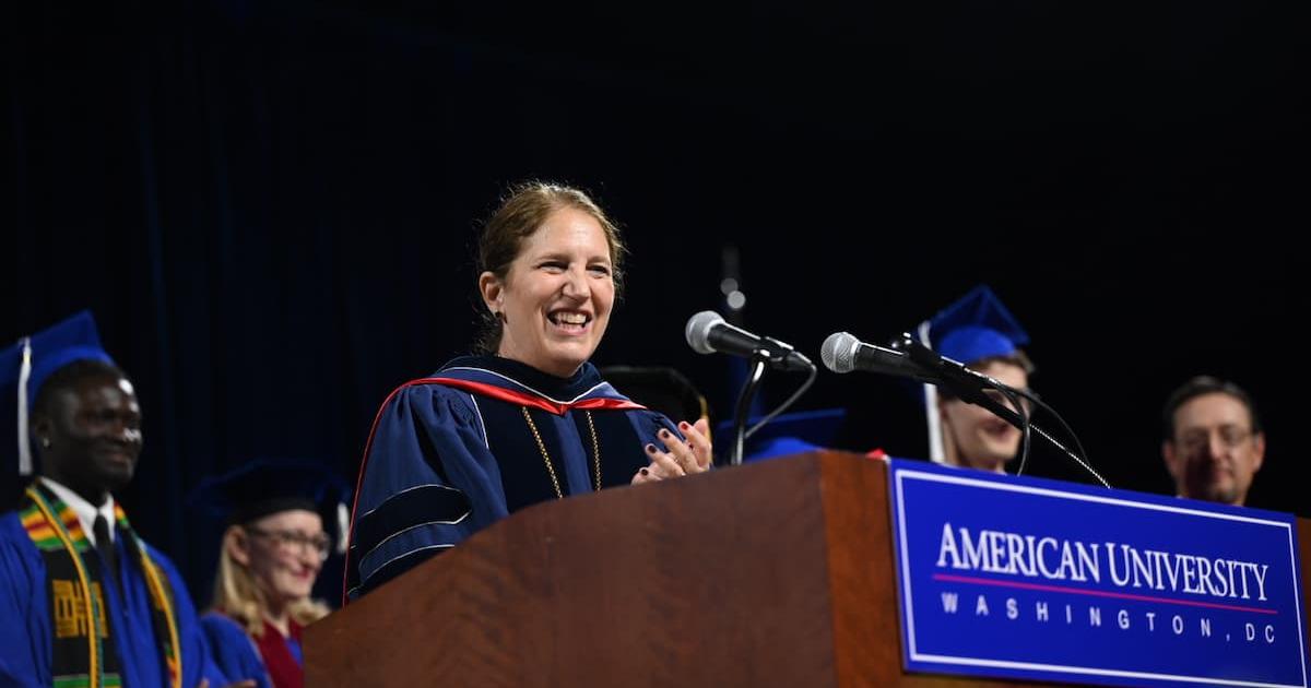 AU President Sylvia Burwell. Photo by Jeff Watts.