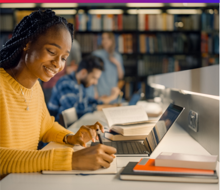 student at computer