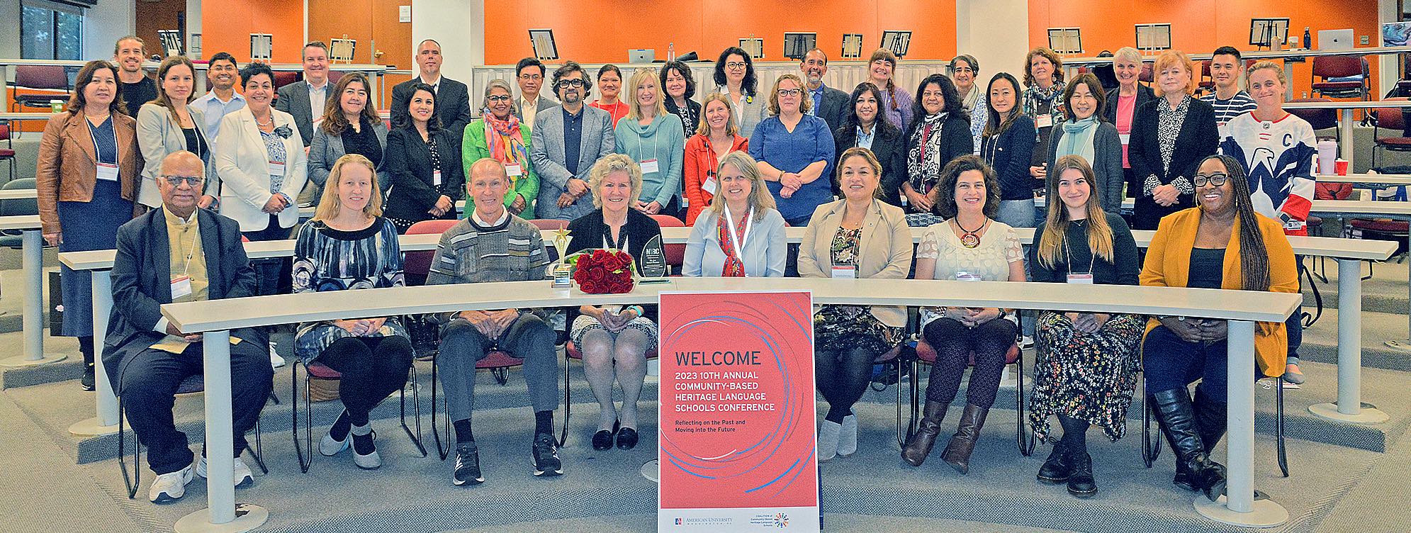 Group photo of participants at the 2023 Community Based Heritage Language Schools Conference