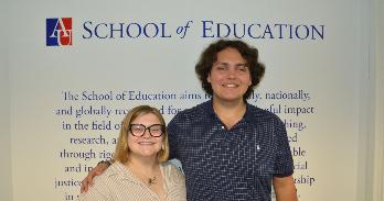 School of Education Graduate Student Bailey Haines and Undergraduate Student Joe Molloy