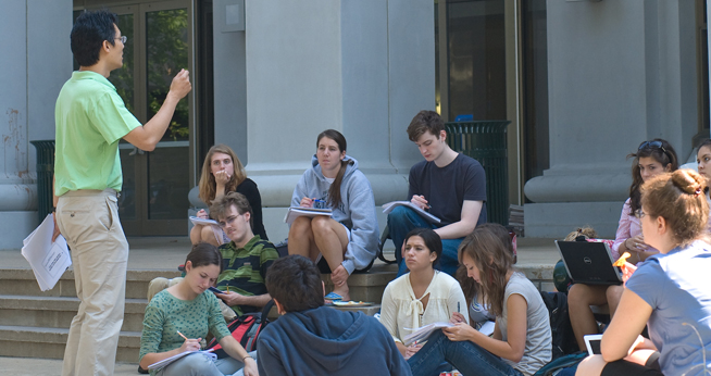 faculty member instructing students