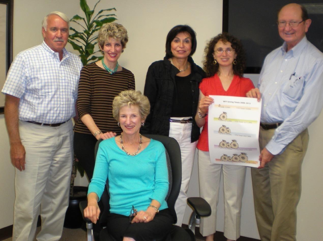 (L-R) Ron Staines, Sharon Wolpoff, Adrienne Wolpoff Pettey (seated), Carol Wolpoff, Sue Oliwa, Harry Wolpoff