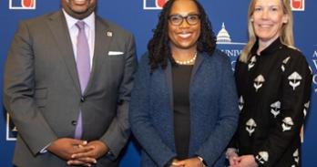 Justice Ketanji Brown Jackson Engages with Faculty and Staff Ahead of Historic Commencement Speech at American University Washington College of Law