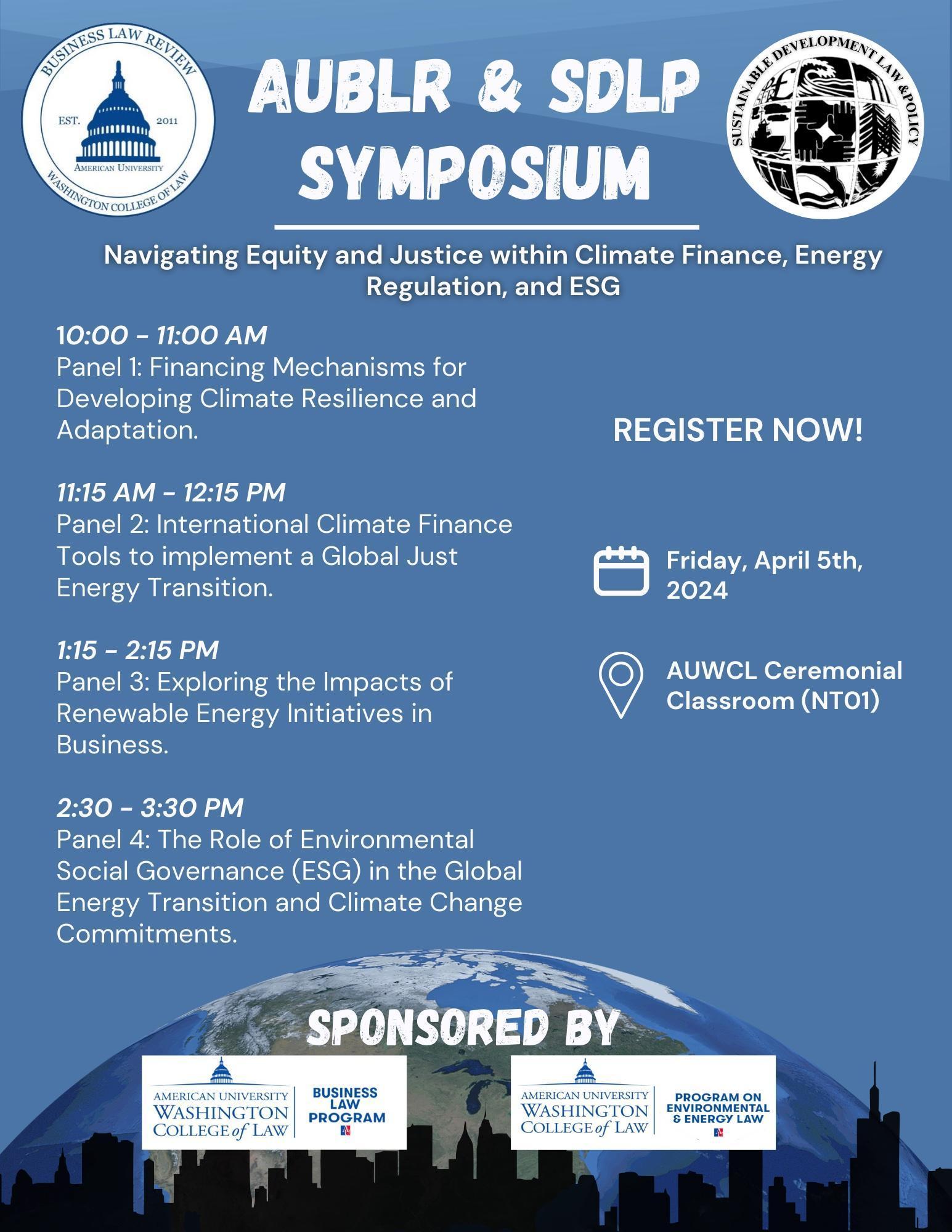 American University Business Law Review and Sustainable Development Law & Policy Brief Symposium